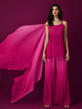 Flamed Strawberry Chikankari Kurta